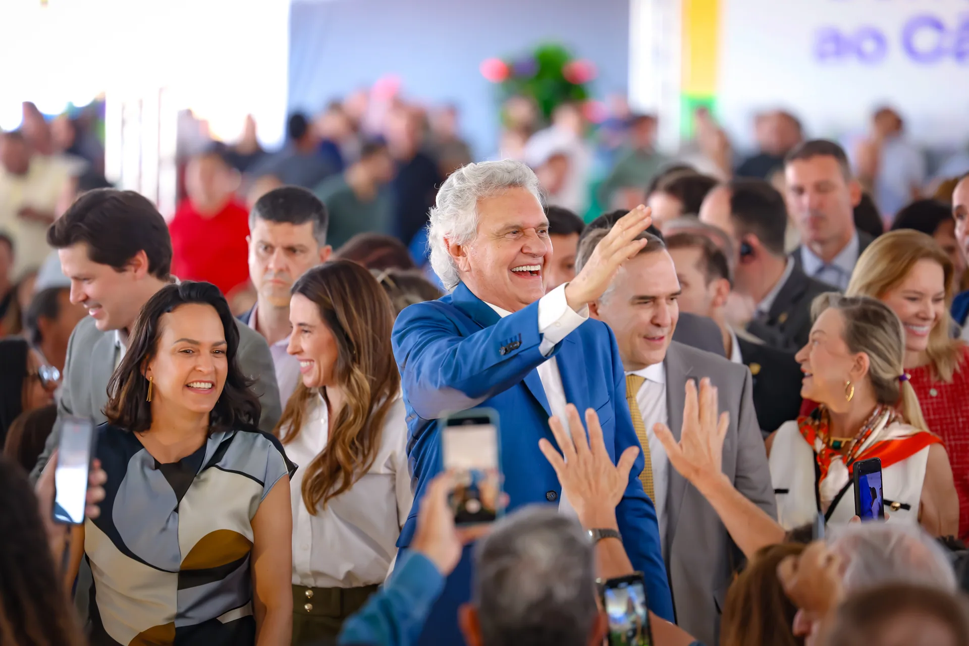 Ronaldo Caiado em evento de governo